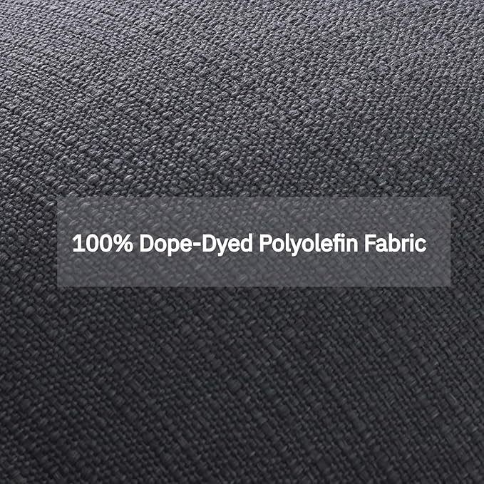 Favoyard Outdoor Deep Seat Cushion Set, 19 x 19 Inch Rainproof & 3-Year Fade Resistant Patio Furniture Cushions, Removable Seat Bottom & Back Cushion covers with Ties for Chair, Sofa, Couch, Dark Grey