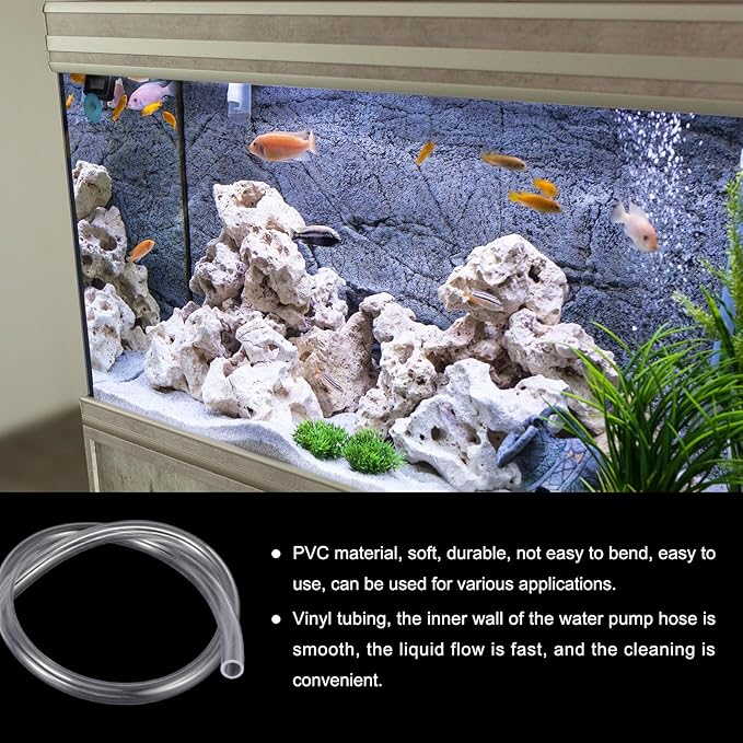 1" x 1 1/4" Clear Plastic PVC Tubing 5ft Flexible Hybrid Vinyl Tube, [for Garden Irrigation, Water Hose, Fish Tank, Aquarium] - 25.4x31.8mm