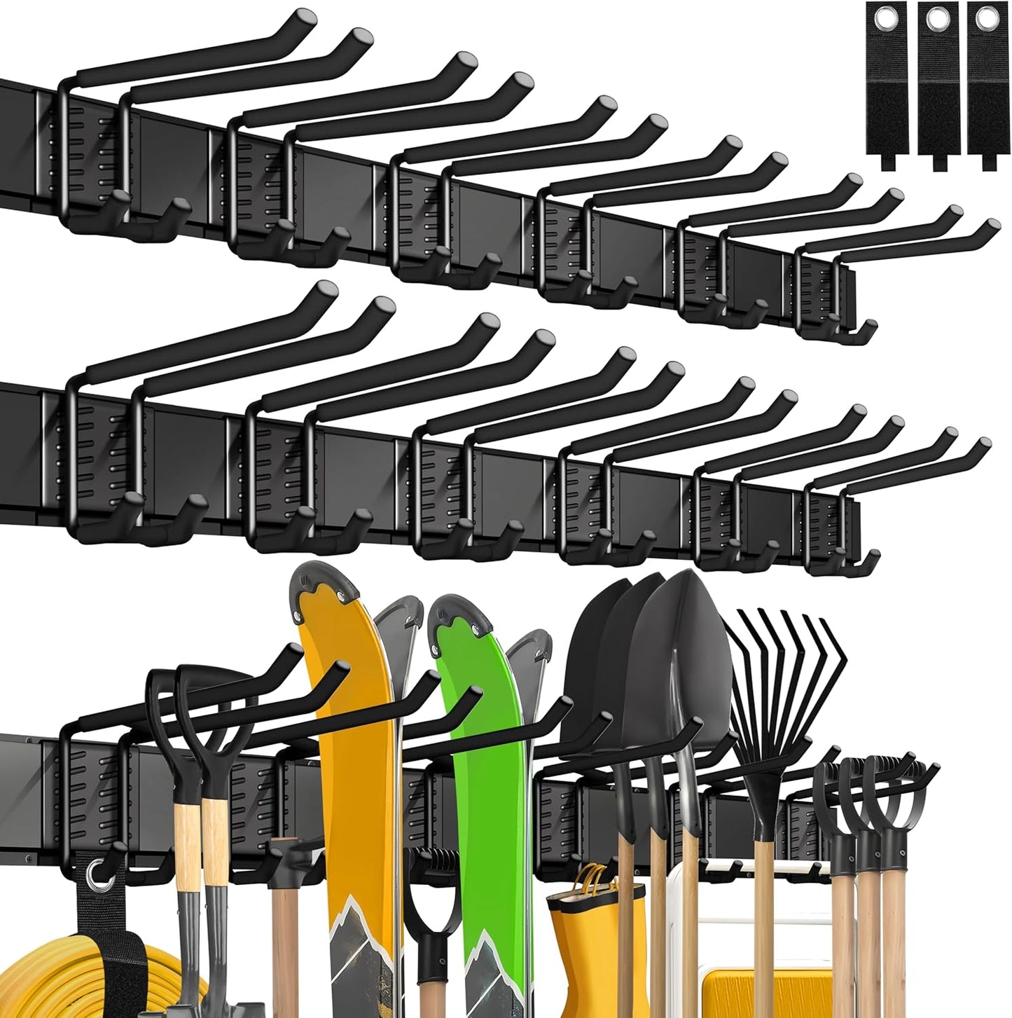 Garage Wall Organizer,21Pack Carries 1200 lbs,Garden Tool Organizer 99in with Large Storage Space,Easy Assembly, Sturdy Design,for Efficient Tool Storage Garage Organization