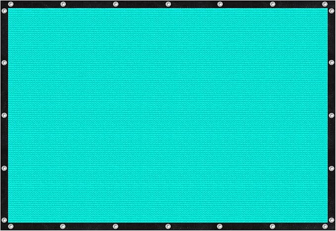 VICLLAX Shade Fabric Sun Shade Cloth with Every 2 FT Grommets for Patio Garden Pergola Cover Canopy 5x18 FT, Turquoise