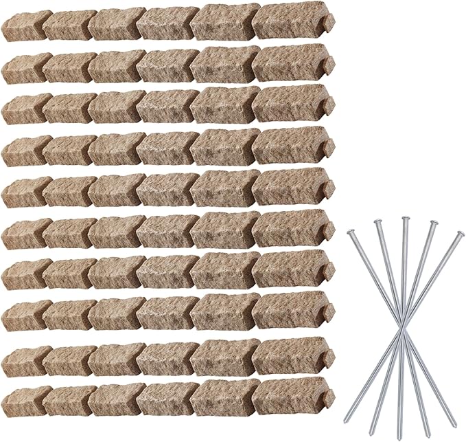 Beuta Landscape Edging | Garden Edging Border | Faux Stone Bricks for Lawn edging, Flower beds, Pathways & Yard Edging– 10 Packs | Each Section Has 6 Bricks 48"L x 4"W x 2.25"H | 30 Spikes |Sandstone