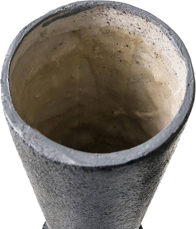 Cemetery Vase with Stakes-Plastic Flower Vases with 2 Ground Spikes, Draining Holes - for Garden, Lawn, Yard - Memorial Grave Decorations 12.7x3.4.x3.9, Black Granite Design