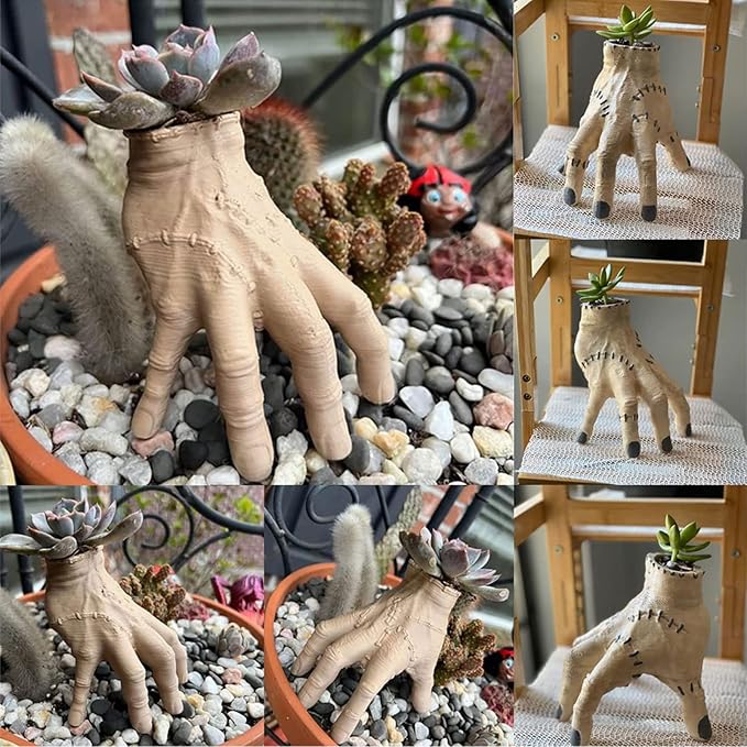 TAYASH Funny Horror Hand Concrete Flower Pot, Spooky Succulent Planter, Outdoor Garden Decor, Halloween Home Decor, Housewarming Gift