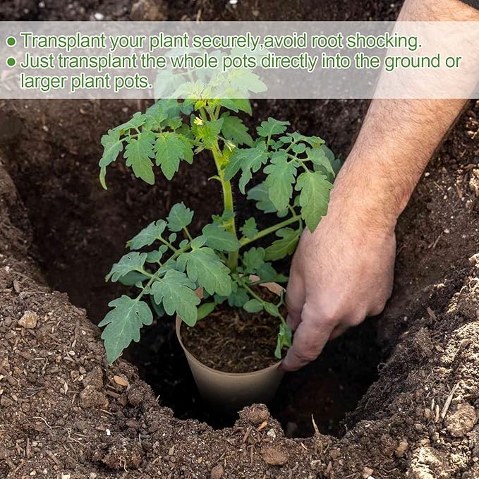 100PCS Peat Pots, 3.15Inch Seed Starting Pots with Drainage Holes Round Nursery Pot, Garden Germination Nursery Pot Bonus 20 Plant Labels