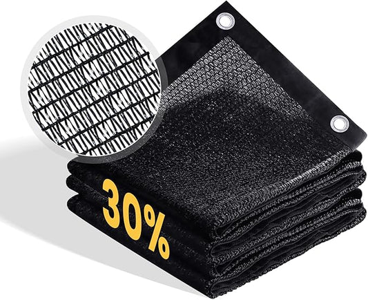 VICLLAX 30% Shade Cloth, 18x18FT Durable Black Mesh Trap with Every 3 FT Grommet, Sun Shade Fabric Netting for for Plants Cover, Greenhouse, Chicken Coop, Barn Kennel, Garden Patio