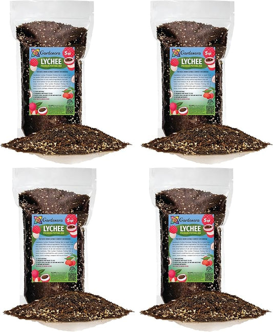 Premium Lychee Potting Soil Mix - Perfect Balance of Nutrients, Drainage, and Aeration for Thriving Lychee Trees - 20 Quart