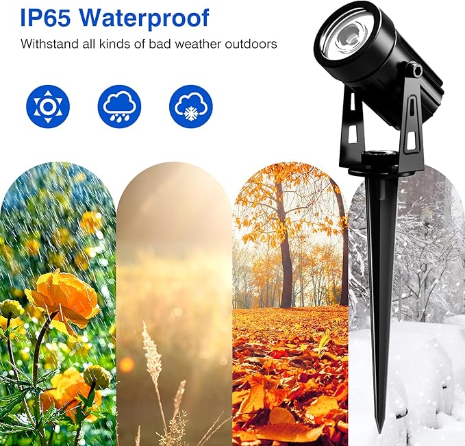 2W Solar Spotlights,T-SUNRISE IP65 Waterproof Outdoor Solar Lights Landscape Lighting Wall Light Auto On/ Off with 2 Warm White Dual Spot Headlamp for Tree,Patio, Yard, Garden