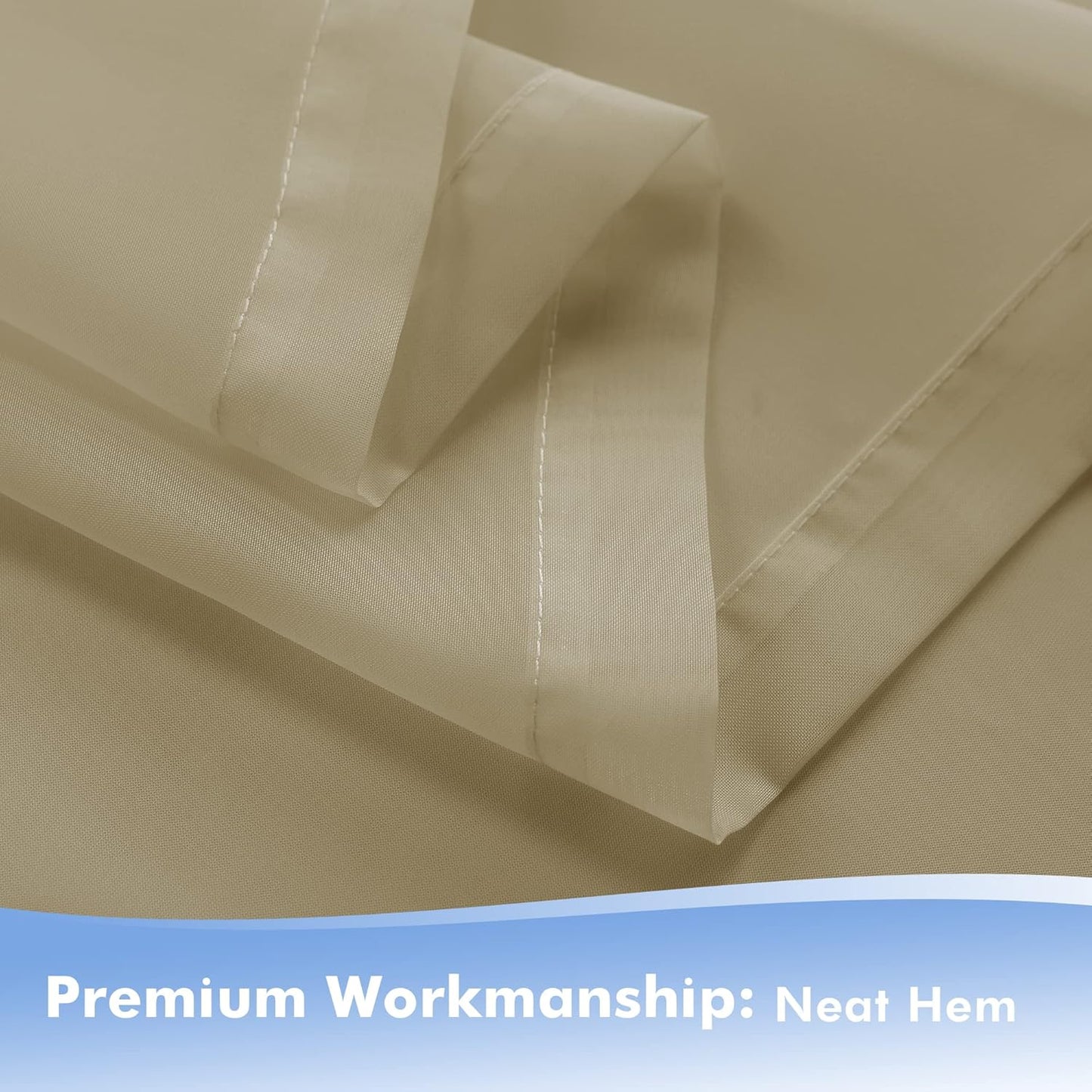 HolidayIdeas Outdoor Sheer Curtains for Patio Waterproof, 4 Panels - 54 x 95 Inch - Light Filtering Voile Outside Curtains Grommet Drapes for Front Porch, Gazebo, Pergola, Backyard, Linen Color