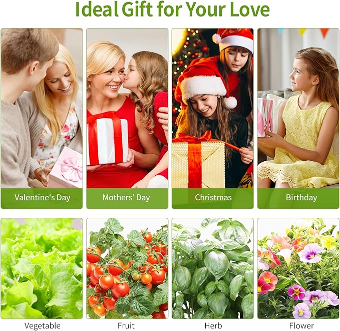 Indoor Hydroponics Growing System, 12 Pods Smart Herb Garden Planter with LED Grow Light Plant Germination Kit (No Seeds), Ideal Gift for Gardening Lovers, Gift Ideas for Women Men