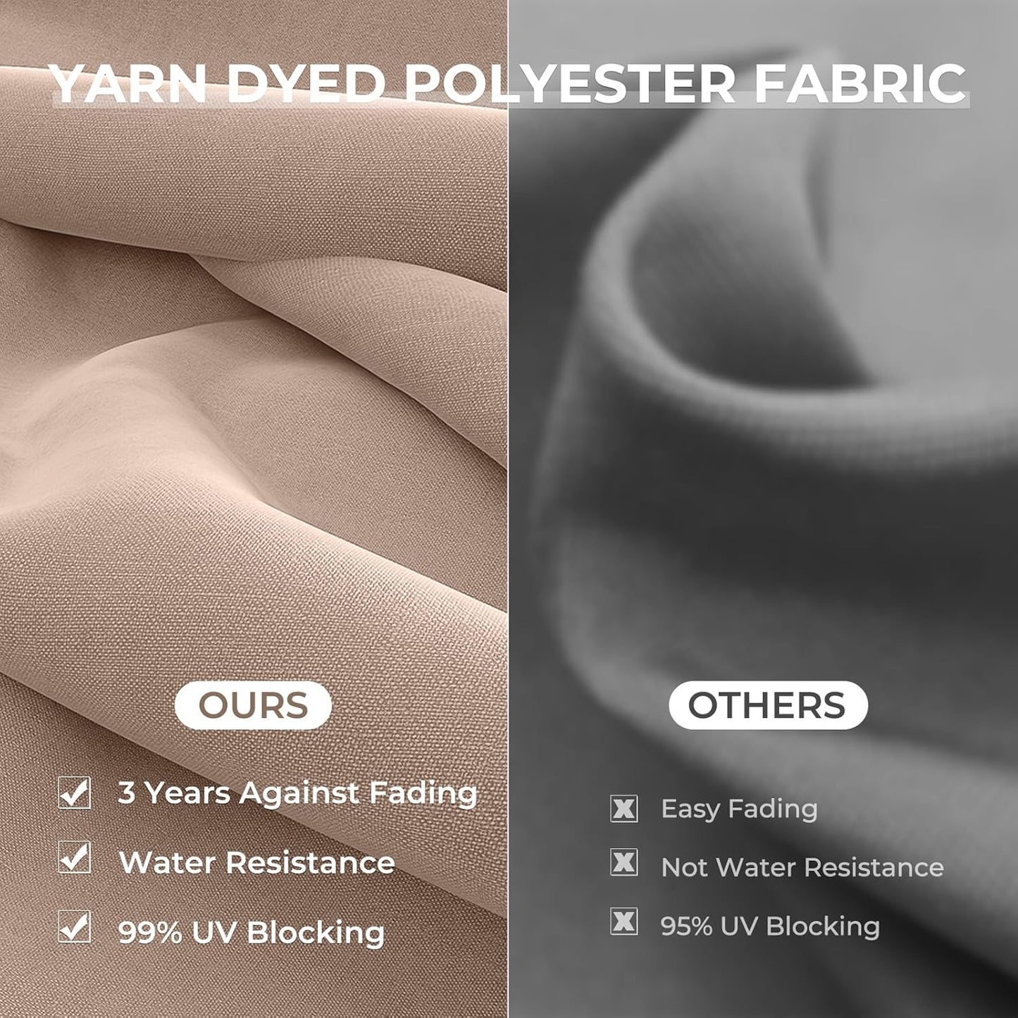 Grand patio 10x10 FT Patio Cantilever Umbrella with Base Outdoor Large Square Tilting Offset Umbrellas for Deck Yard (Champagne, 10x10 FT)