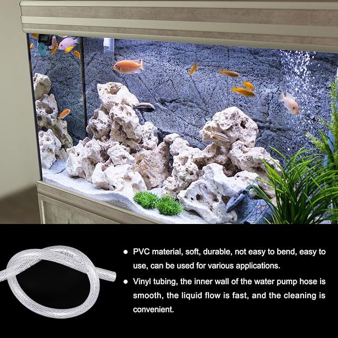 1 1/4" x 1 5/8" Braided Clear Plastic PVC Tubing 10ft High Pressure Flexible Reinforced Vinyl Tube, [for Garden Irrigation, Water Hose, Fish Tank, Water Transfer] - 31.8x41.3mm