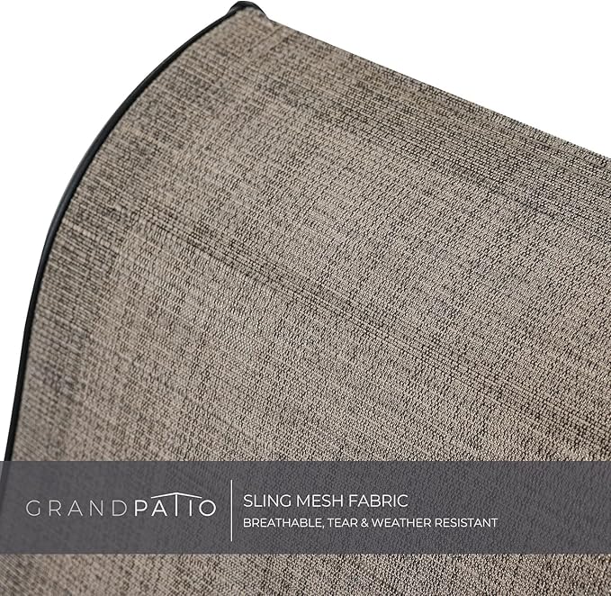 Grand patio Outdoor Swivel Dining Chairs 6-Piece Patio Dining Chair Set Mesh Sling Patio High Back Swivel Rockers, Mixed Coffee