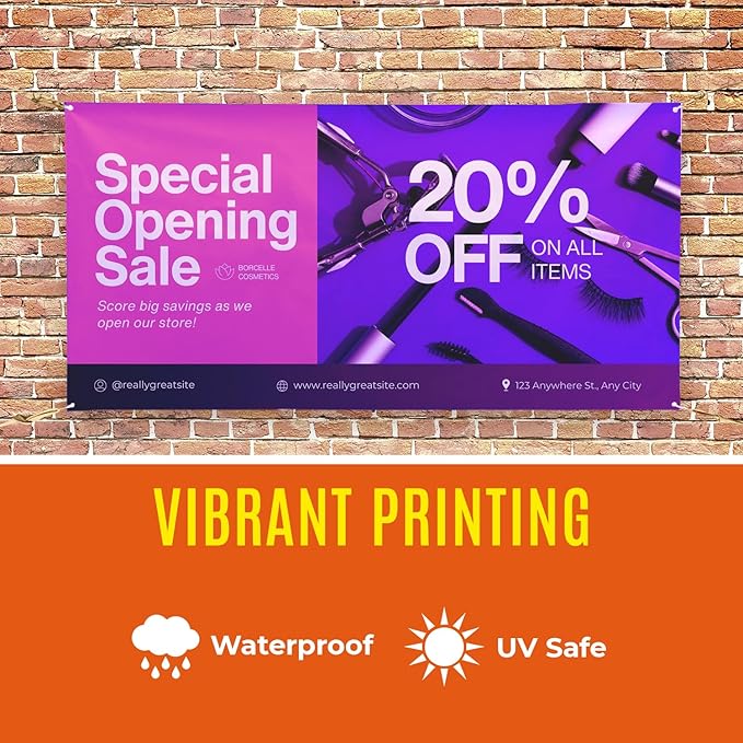 Personalized Passion Vinyl Banner 4' x 10' - Customized Banner for Business, Graduation, Birthday Parties, Indoor Outdoor Use - Full Color 13oz Vinyl Custom Signs with HD Printed Text, Photos and More