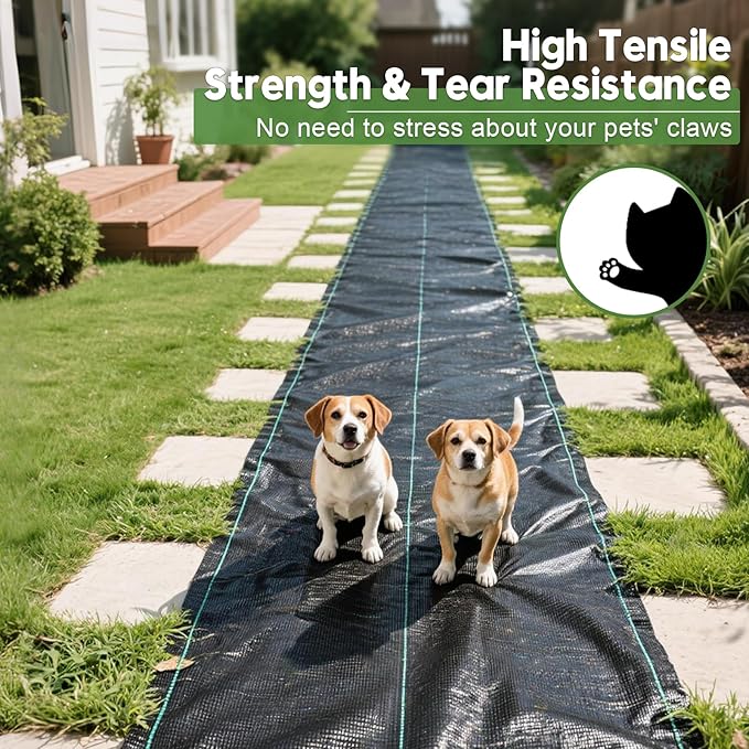 3FTx50FT Weed Barrier Fabric Heavy Duty, Gardening Landscape Fabric Cover Mat, Durable Weed Control Fabric for Garden Bed Cover, Landscaping, Commercial Driveway, Underlayment Use (3x50FT-3.2OZ)