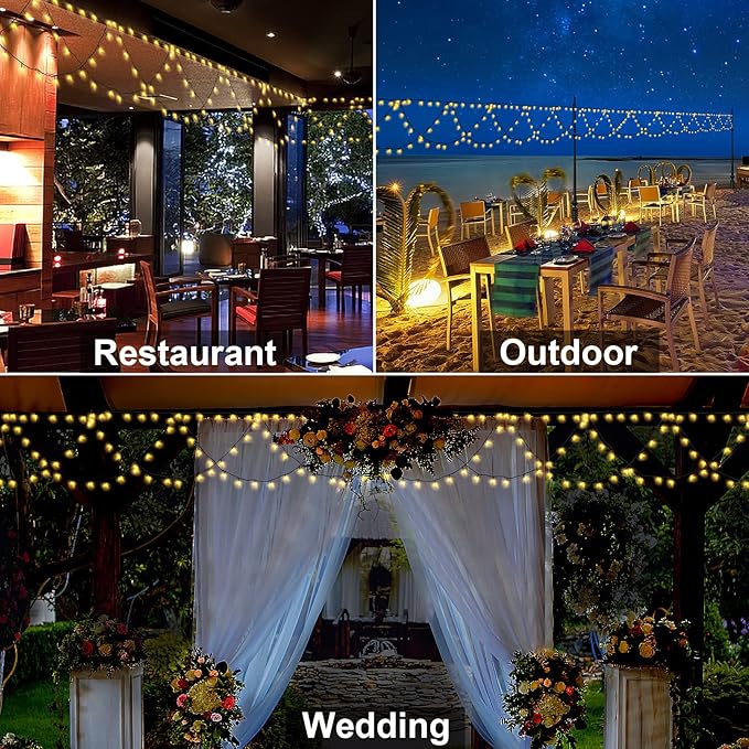 DDMY Christmas Lights Outdoor 34Ft 380 LED Christmas Half-Round String Lights Extendable Plug in 8 Modes Christmas Decoration for Holiday Party Bedroom Garden Patio Outdoor Indoor