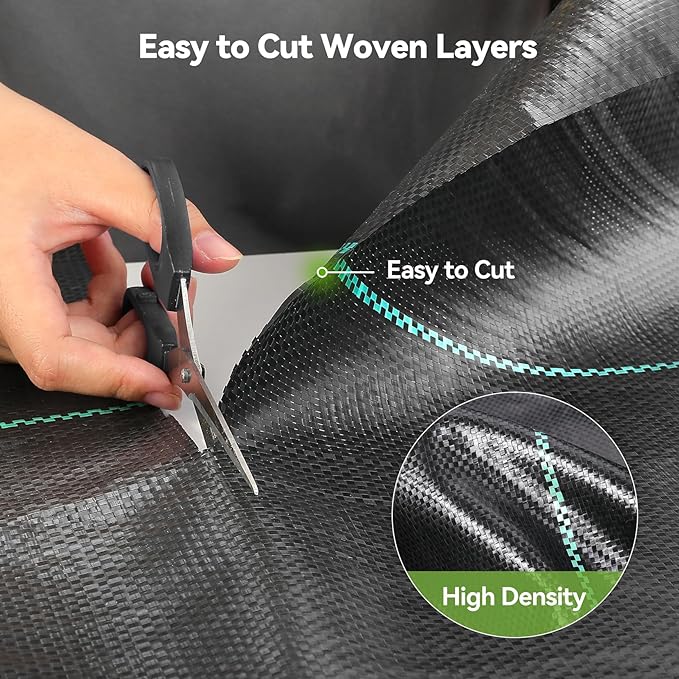 3ftx100ft Weed Barrier Landscape 3.2oz Fabric Heavy Duty, Woven Weed Control Cloth, Woven Geotextile Fabric for Underlayment, Gardening Ground, Commercial Driveway Weed Block Cover Mat
