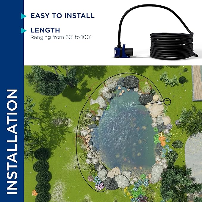 Alpine Corporation 100 Ft. PVC Tubing with 1" Inside Diameter for Ponds and Fountains, Black