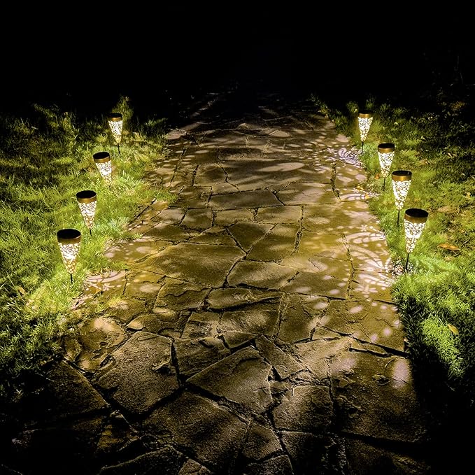 2-Pack Dragonfly Outdoor Solar Pathway Lights, Metal Garden Path Decorations, Waterproof Landscape Lighting for Yard, Lawn, Walkway – Gifts for Women, Mom, Grandma
