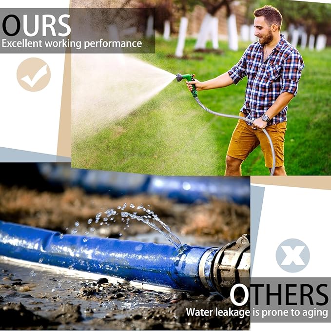 Frienda Heavy Duty Steel Wire Flexible Tubing with Fasteners PVC High Pressure Drain Hose Tube Pond Tubing Clear Wire Reinforced for Pond Bilge Pump Vacuum Suction Hose(10 Ft, 1 Inch Id)