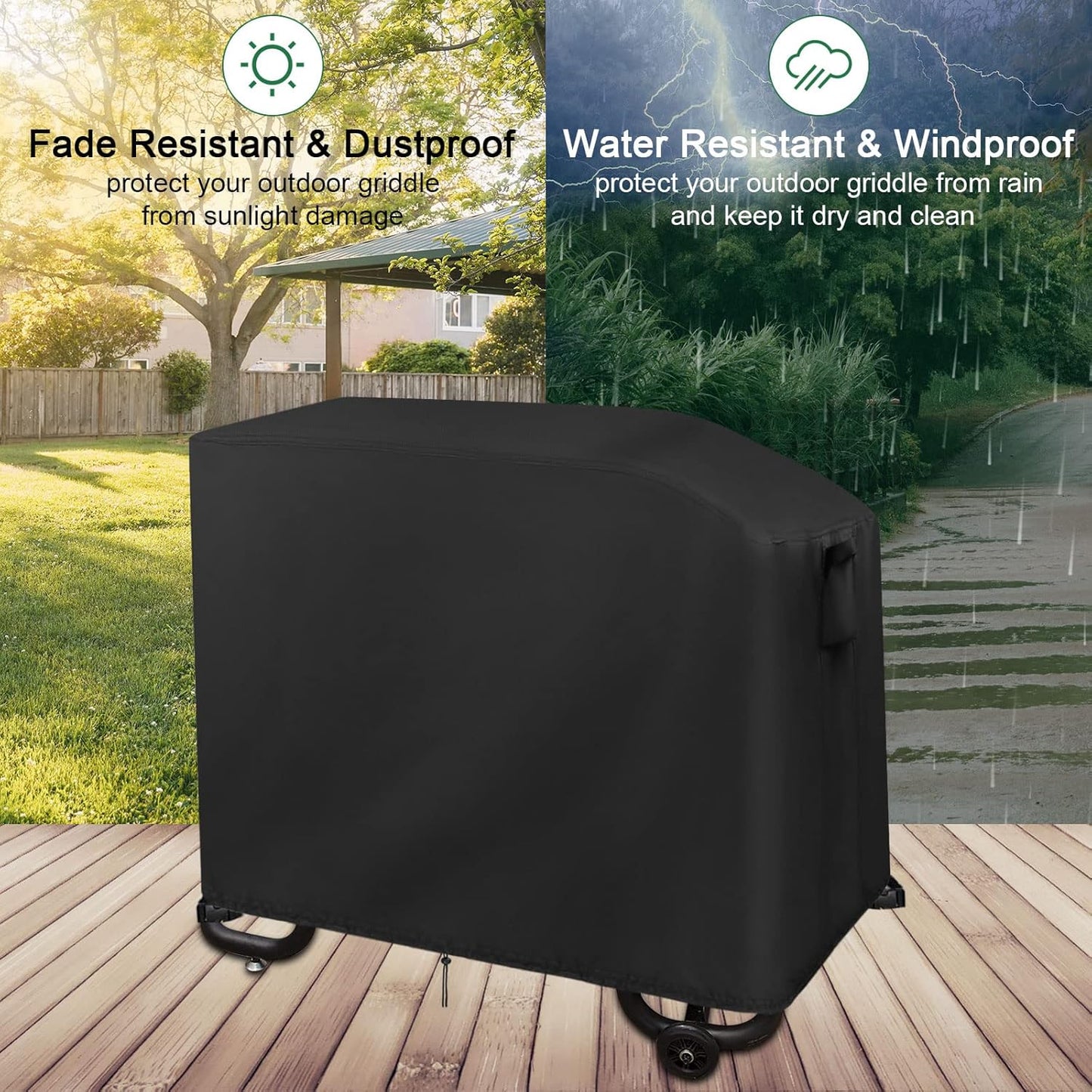 Flat Top Grill Cover Waterproof for Cuisinart Flat Top 2 Burner Griddle CGG-0028, 42 inch Weatherproof Cover for Outdoor Griddle, Waterproof Propane griddles Covers for Gas Grill