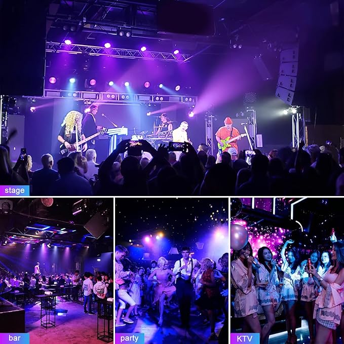 BETOPPER Stage RGB LED Par Lights, DMX Sound Activated Strobe Wash for Party, Wedding, Club, Festival