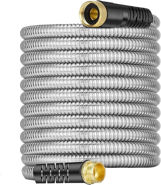 8 feet Water Hoses – 3/4'' Fittings, Flexible Garden Hoses for Garden Watering, Outdoor Cleaning, House Cleaning, Car Washing, Swimming Pool, Camping, Agricultural Irrigation, Dog Bathing