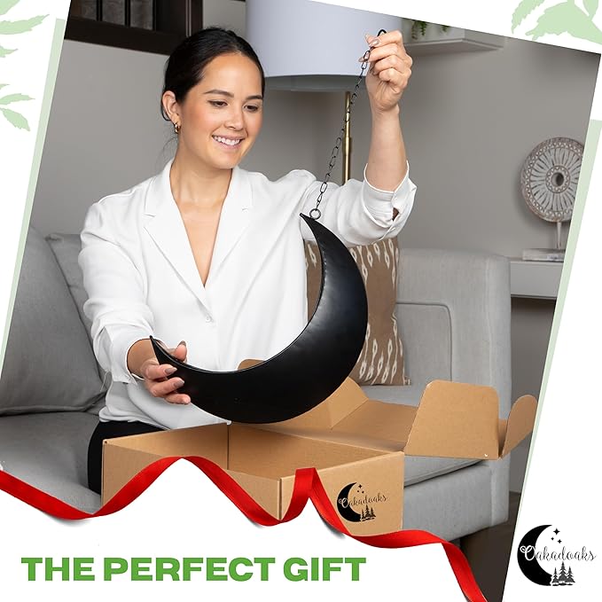 Hanging Moon Planter for Moon Room Decor - Great for Succulents, Air Plant, Mini Cactus, Faux, Artificial Plants-Boho Hanging Planters for Indoor Plants, Witchy Gifts for Women, Birthdays,Plant Lovers