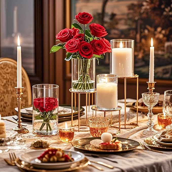 36pcs Glass Vase Cylinder for Centerpieces Small Flower Glass Clear Home Decor Centerpiece Table Flower Vase Decorations for Wedding＆Holiday 4,4.7,6Inch Tall