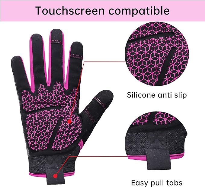 HANDLANDY Women Safety Work Gloves Utility Touch Screen Working Grip Glove for Yardwork Gardening Breathable Mechanic Gloves