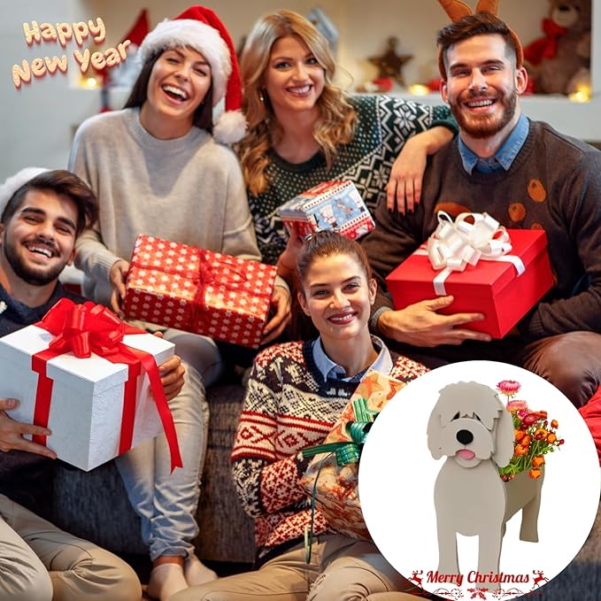 Golden Doodle Dog Planter Plant Pots,Cute Garden Dog Flower Planter,Large Dog Planters Birthday Gifts for Women,Office,Indoor/Outdoor Decor（9.84 * 9.06 * 17in）