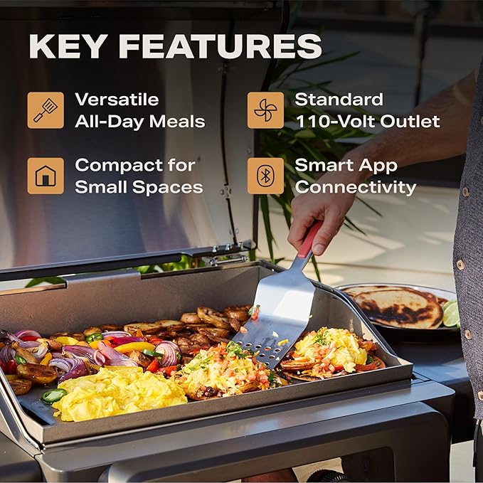 Current® Model G Griddle, Smart Electric Outdoor Flat Top BBQ Grill with 200°F to 600°F Range for Searing & Roasting, Digital Precision, Apartment-Friendly & Weather-Resistant