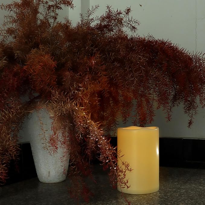 CANDLE CHOICE Extra Large Waterproof Outdoor Flameless Candle D6”xH9” Big Tall Battery Operated Pillar Candle with 6-hour Auto Timer Ivory Plastic Realistic Flickering LED Light for Garden Decorations