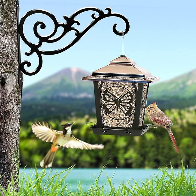 Hanging Planter Brackets 12-Inch 2 Pcs,Outdoor Hanging Brackets Wall Hook Heavy Duty Planter Brackets,Black Iron Planters Hook Indoor/Outdoor Planter Hanger Hooks