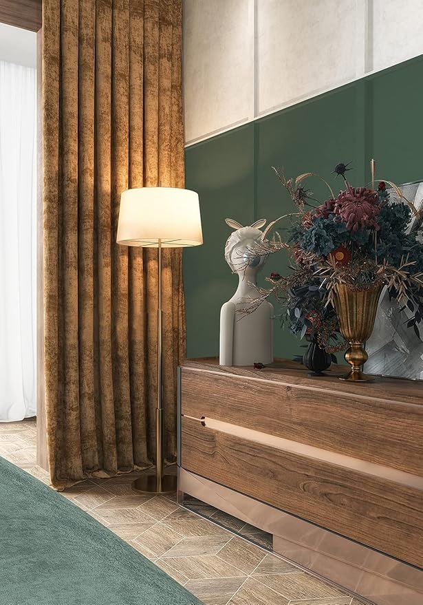 Dimoon 787''x17.7'' Green Peel and Stick Wallpaper Contact Paper Modern Self Adhesive Wall Paper Removable Renter Friendly Textured Solid Color Shelf Cabinet Vinyl Roll (787''x17.7'',Dark Green)