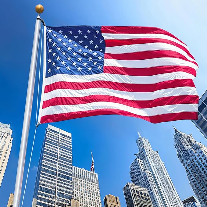 American Flag, American Flags, American Flag 6x10 Outdoor, US Flags with Embroidered Stars, Vivid Color, Sewn Stripes, Brass Grommets (6 by 10 Foot)