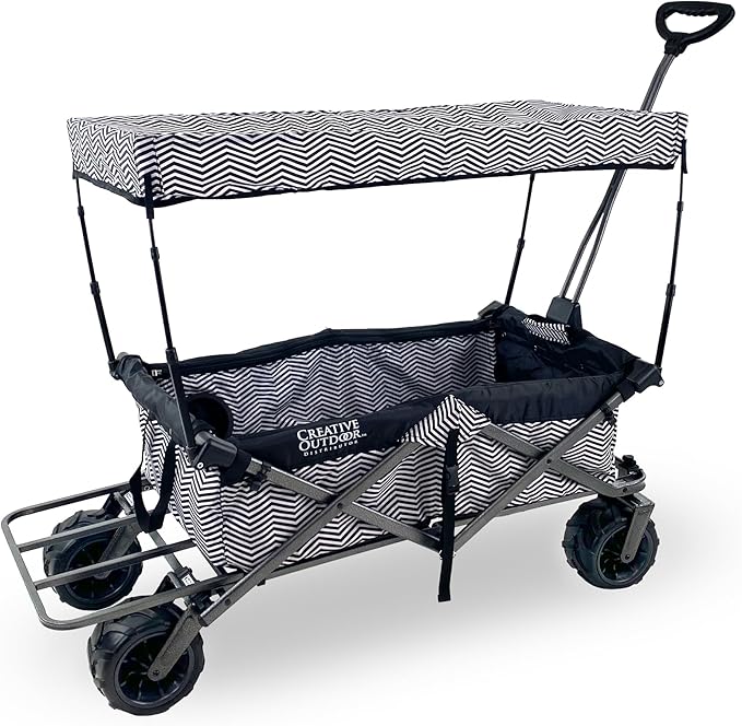 Creative Outdoor All-Terrain Deluxe Wagon | 360 Swivel All Terrain Wheels | Great for Beach, Park, Garden & Tailgate | Multiple Color Options