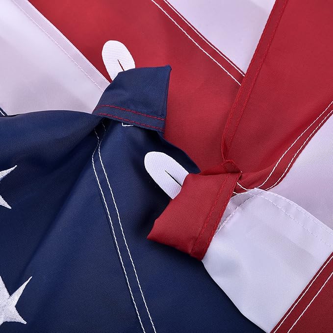 American Flag Pole Sleeve-American Flags for Outside 3x5 (Pole Not Included), Embroidered Stars, Sewn Stripes, UV Protected, American Flag Banner