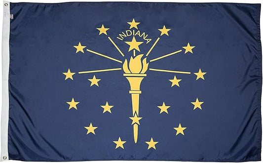 FlagSource Indiana Nylon State Flag, Made in the USA, 4x6'