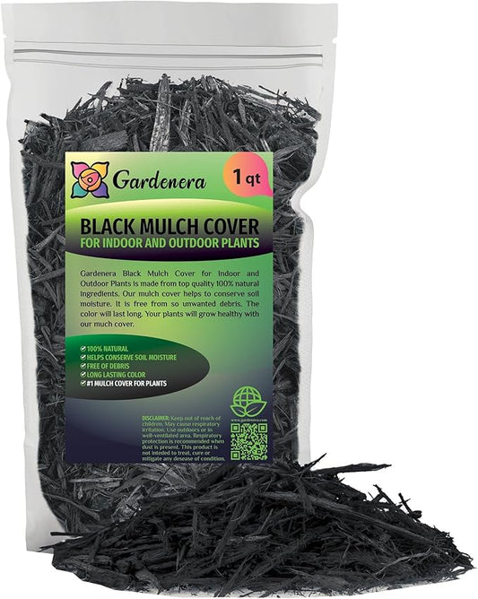 Premium Black Mulch Cover - Enhance Your Landscape with Vibrant Color and Nutrient-Rich Benefits - 1 Quart