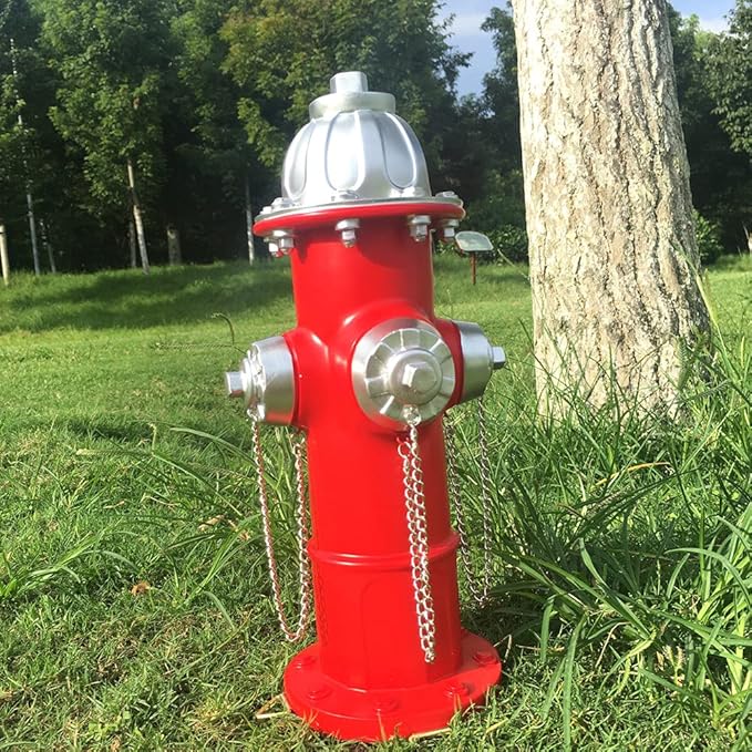 Fake Fire Hydrant for Dogs to Peed on, Dog Fire Hydrant Pee Post, 14.5" Backyard Decor Outdoor Statues Firefighter Gifts for Men (14.5")