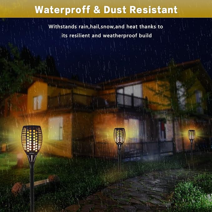 Aityvert Upgraded Solar Torch Lights 43 inches Flickering Dancing Flames Outdoor Waterproof Landscape Lighting Dusk to Dawn Auto On/Off Solar Lights for Yard Garden Patio Pool 1-Pack