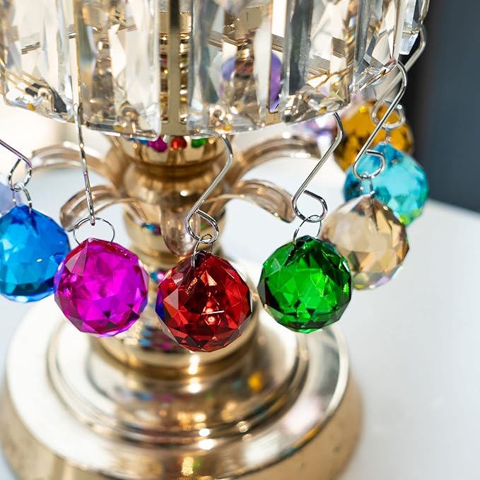 Crystalsuncatcher 30mm Vintage Feng Shui Faceted Decorating Crystal Ball Prism Pendant Suncatcher Multi-Color Hanging Pendant Suncatcher 12pcs