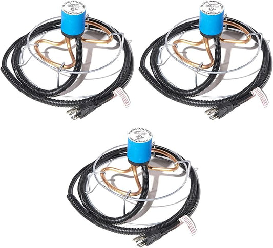 Farm Innovators H-439 1000 Watt Cast Aluminum Submergible Water Tank Deicers with Chew Proof Cords and Self Regulating Thermostats, Silver (3 Pack)