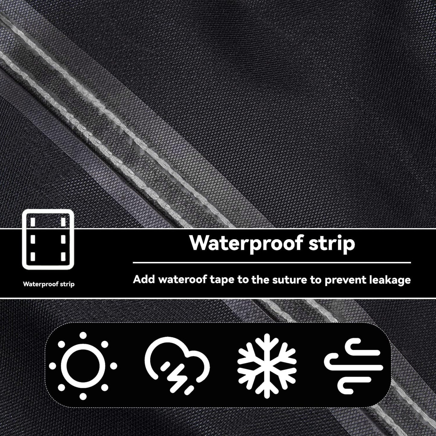 Outdoor Dining Cart Cover - Heavy Duty Waterproof Cover for Royal Gourmet Cart, Flattop Worktable, Propane Tank - Black, Polyester