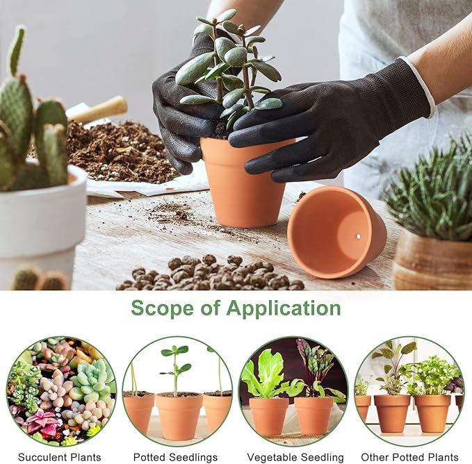 Terra Cotta Pots, 24 Pack 3.15 Inch Mini Clay Pots with Drainage Holes,Cactus Flower Nursery Terracotta Pots for Indoor/Outdoor Succulent Plants, Crafts, Wedding Favor