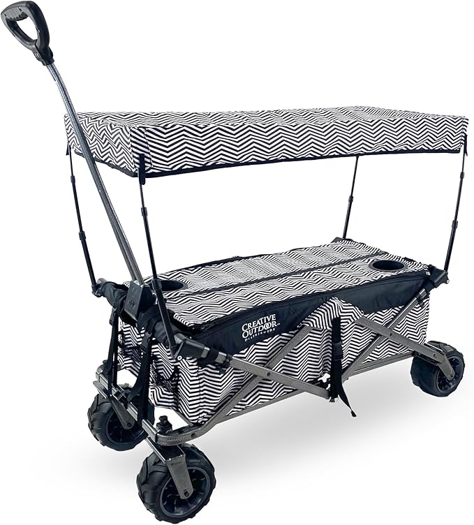 Creative Outdoor All-Terrain Deluxe Wagon | 360 Swivel All Terrain Wheels | Great for Beach, Park, Garden & Tailgate | Multiple Color Options