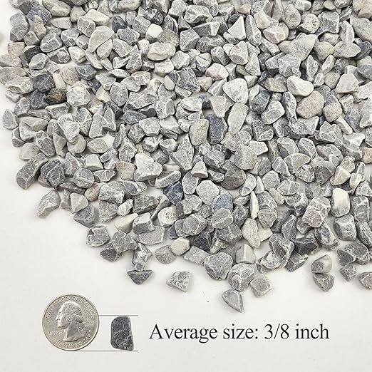 5lbs Grey Pebbles for Landscaping, 3/8inch Small Rocks for Succulent Cactus Plants, Natural Polished Pebbles, River Rocks for Plants, Vases, Garden