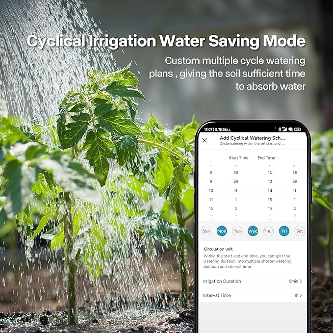 Smart Hose Watering Timer with Wi-Fi Hub, Automate Water & Sprinkler Schedules for Lawn, Garden, & Yard Care, Compatible with Alexa Green-Brass Inlet & Plastics Outlet (2-Outlet)