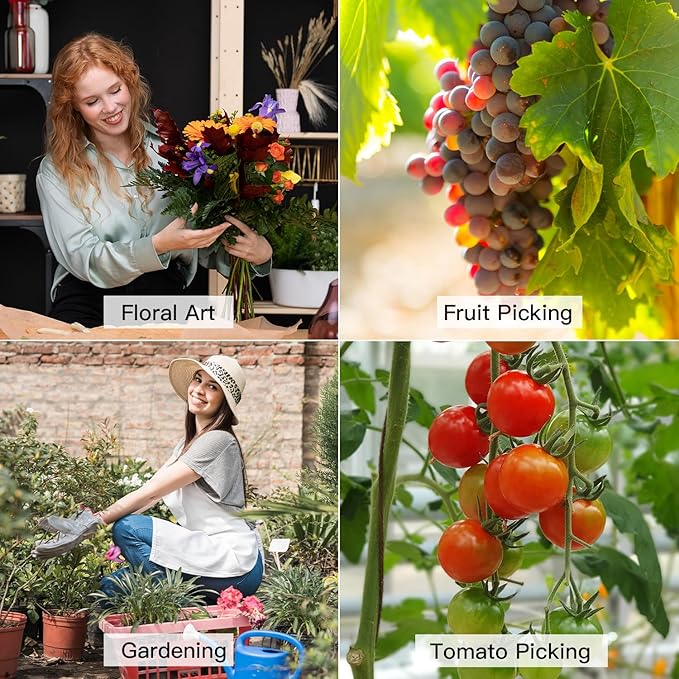 Flower Scissors, Strong Floral Shears, Premium Steel Pointed Garden Pruning Shears Floral Fruits Leaf Scissors Hand Pruner Snip Trimming Tool for Gardening Flower Arrangement,Avocado Green