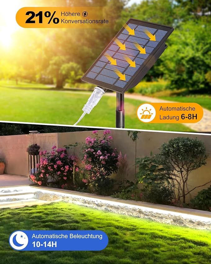 32.8FT 600LED Solar LED Strip Lights Outdoor, Outdoor String Lights Waterproof, 8 Modes Solar Rope Lights with Remote for Step, Stair, Deck, Fence, Patio,Yard Decor (Cool White, 32.8 FT)